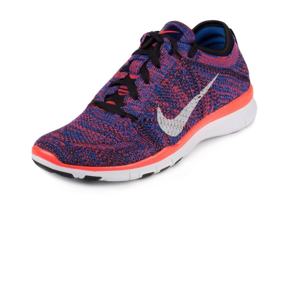 Nike Womens WMNS Free TR Flynkit Black/White/Racer Blue-Crimson 718785-002 - Picture 6 of 10